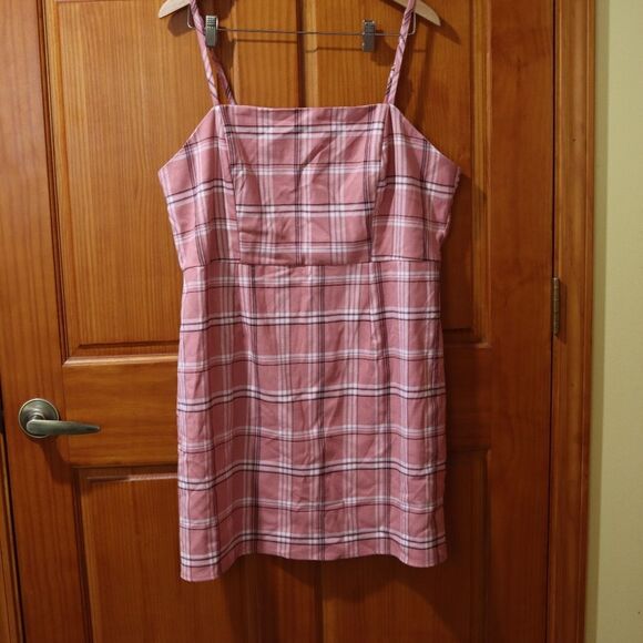 Forever 21 Plus Pink Plaid Mini Dress 1X - Picture 2 of 11